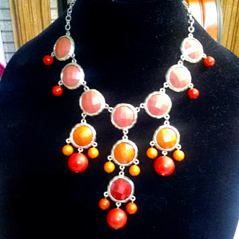 Orange Statement Necklace.